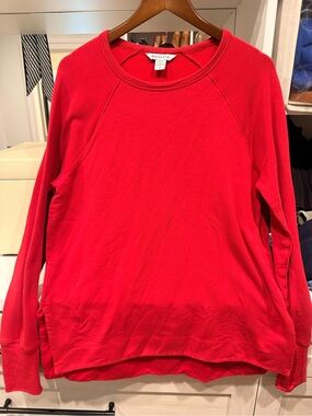 Athleta Red Crewneck Pullover Sweatshirt